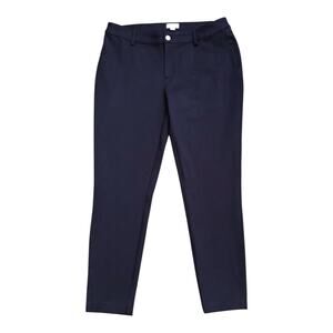 CROWN & IVY Womens Petite Size 12P Navy Blue Stretch Skinny Pants 27" Inseam